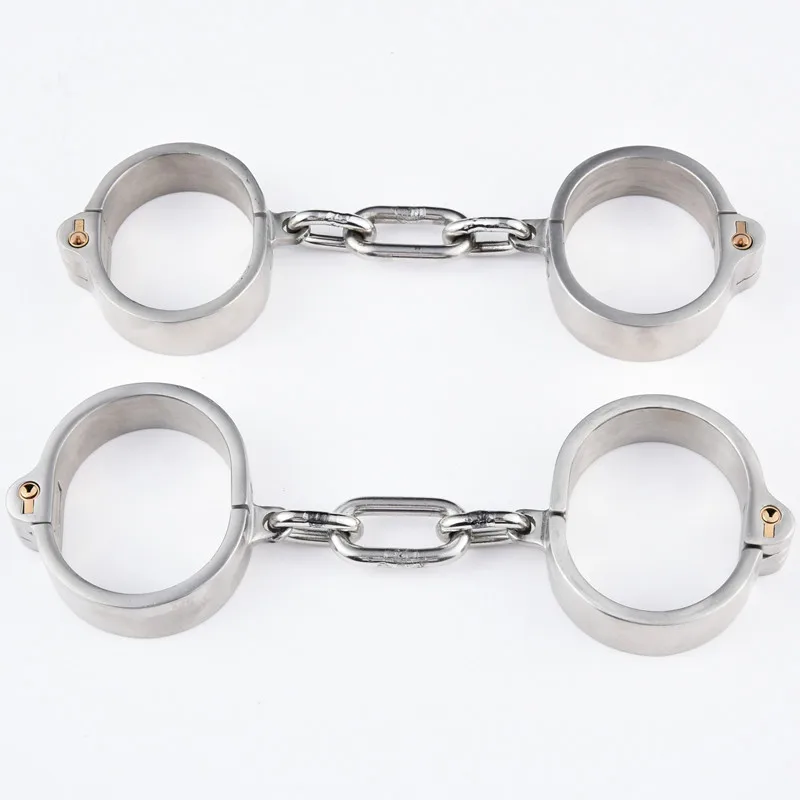 Наручники из нержавеющей стали наручники на лодыжку с ключом для рабства БДСМ
