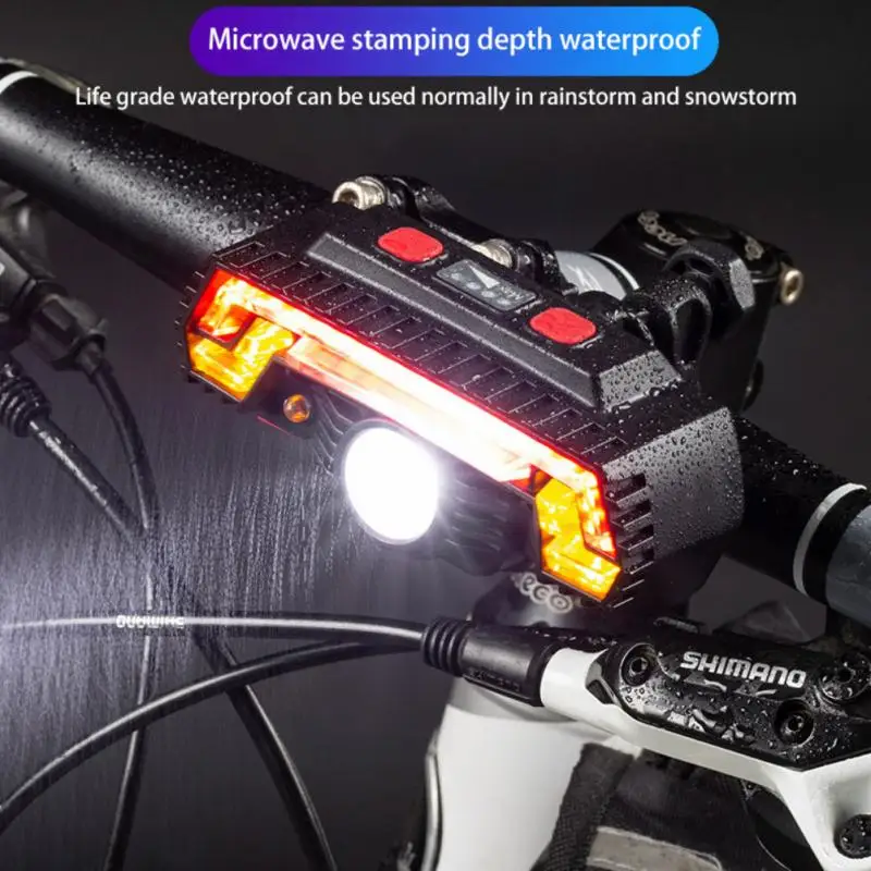 

Universal Bicycle Light 2000 MAh Headlight Front Tail Lamp Smart Induction Type-C Magnetic Suction Flashlight For Hiking Cycling