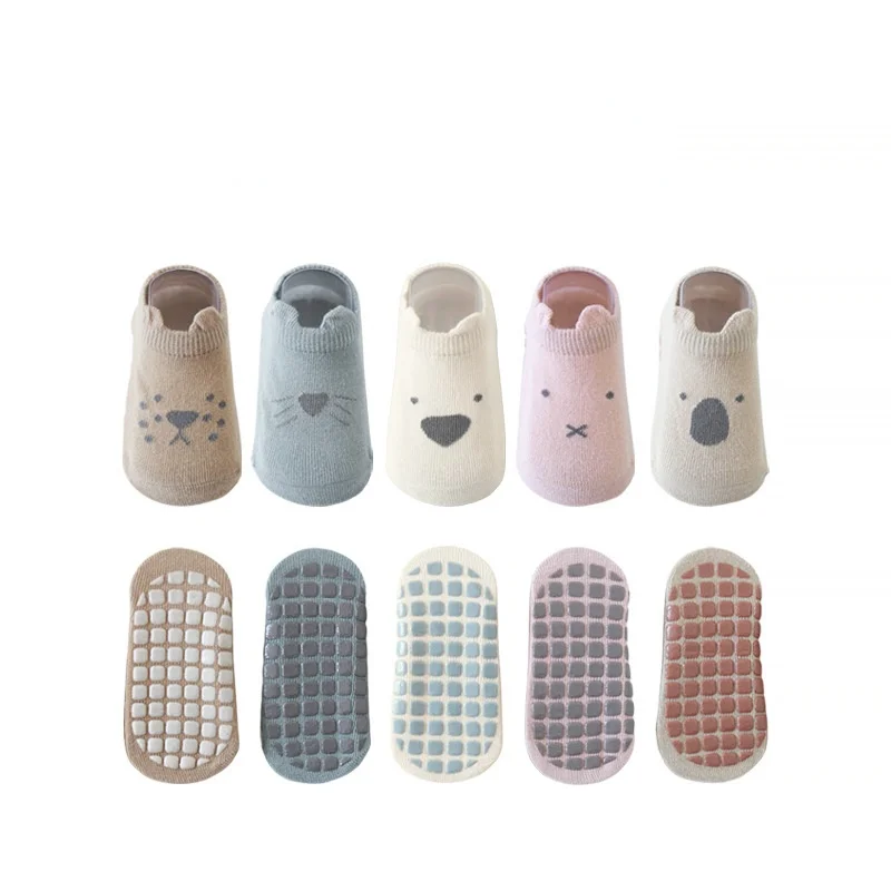 Calcetines antideslizantes de algod&oacute;n peinado para beb&eacute;, medias de dibujos animados, para verano y oto&ntilde;o-1