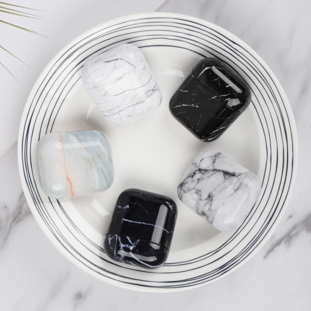 Роскошный Мраморный чехол для Airpods, жесткий чехол из поликарбоната для Airpods 2, защитный чехол для зарядки, чехол для Air pods 1, 2, Coque Funda