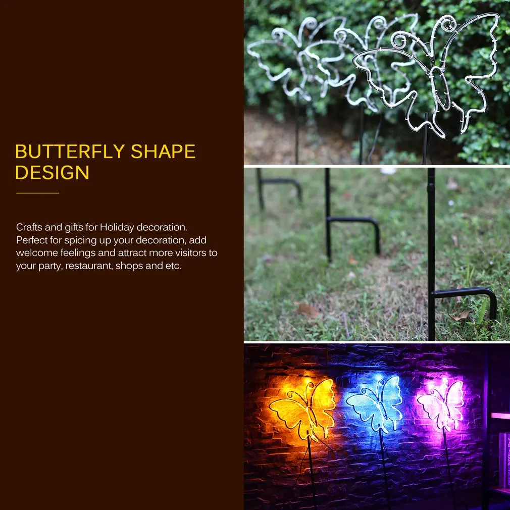 Неоновая вывеска в форме бабочки 3 шт./компл. набор для ночного освещения