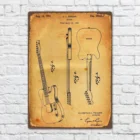 Брызговик Telecaster 1951, гитара, патент, винтажный металлический жестяной ретро-знак, Металлический Настенный декор, модный постер для бара, паба, мужская пещера