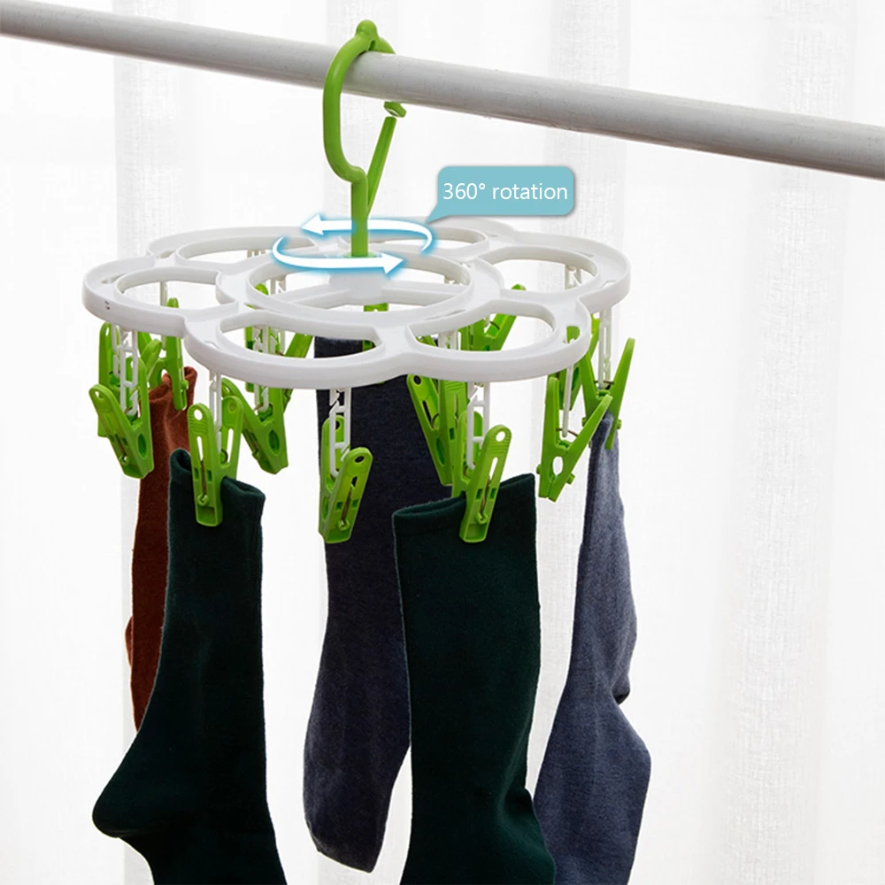 16 клип Носки для сушки одежды прищепка Многофункциональный вешалка хранения
