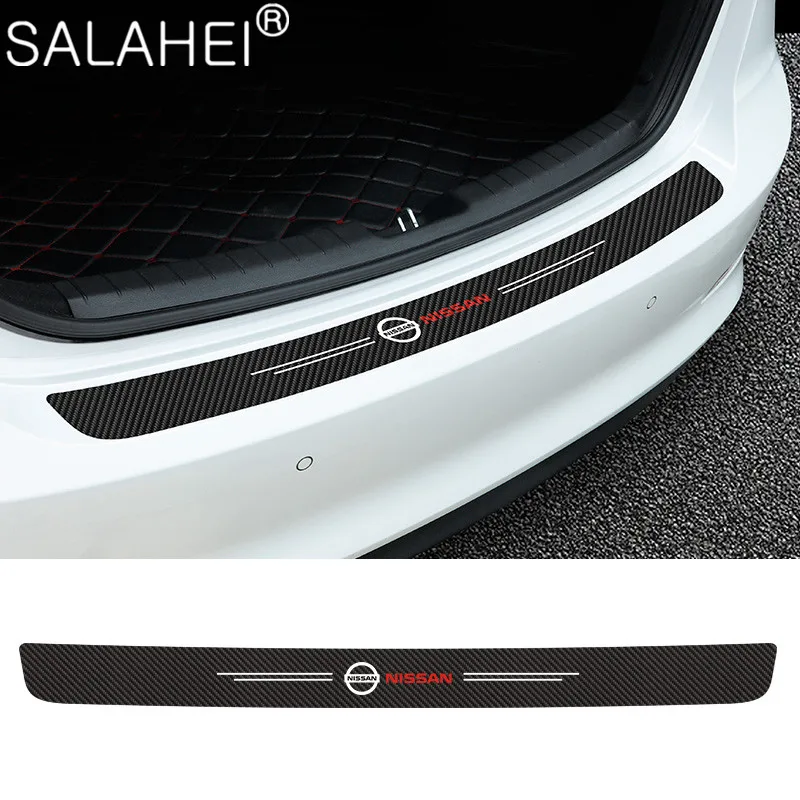 

1PC Carbon Fiber Car Trunk Stickers For Nissan Nismo Tiida Teana Skyline Juke X-trail Almera Sunny Qashqai MARCH LIVINA Styling