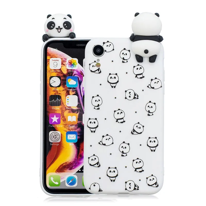 N 3D мягкий силиконовый чехол из ТПУ для iPhone 7 8 Plus Милый Панда Сова чехол с единорогом для iPhone 11 Pro X XS Max XR 6 6S 7 8 Plus 5S SE - Цвет: N