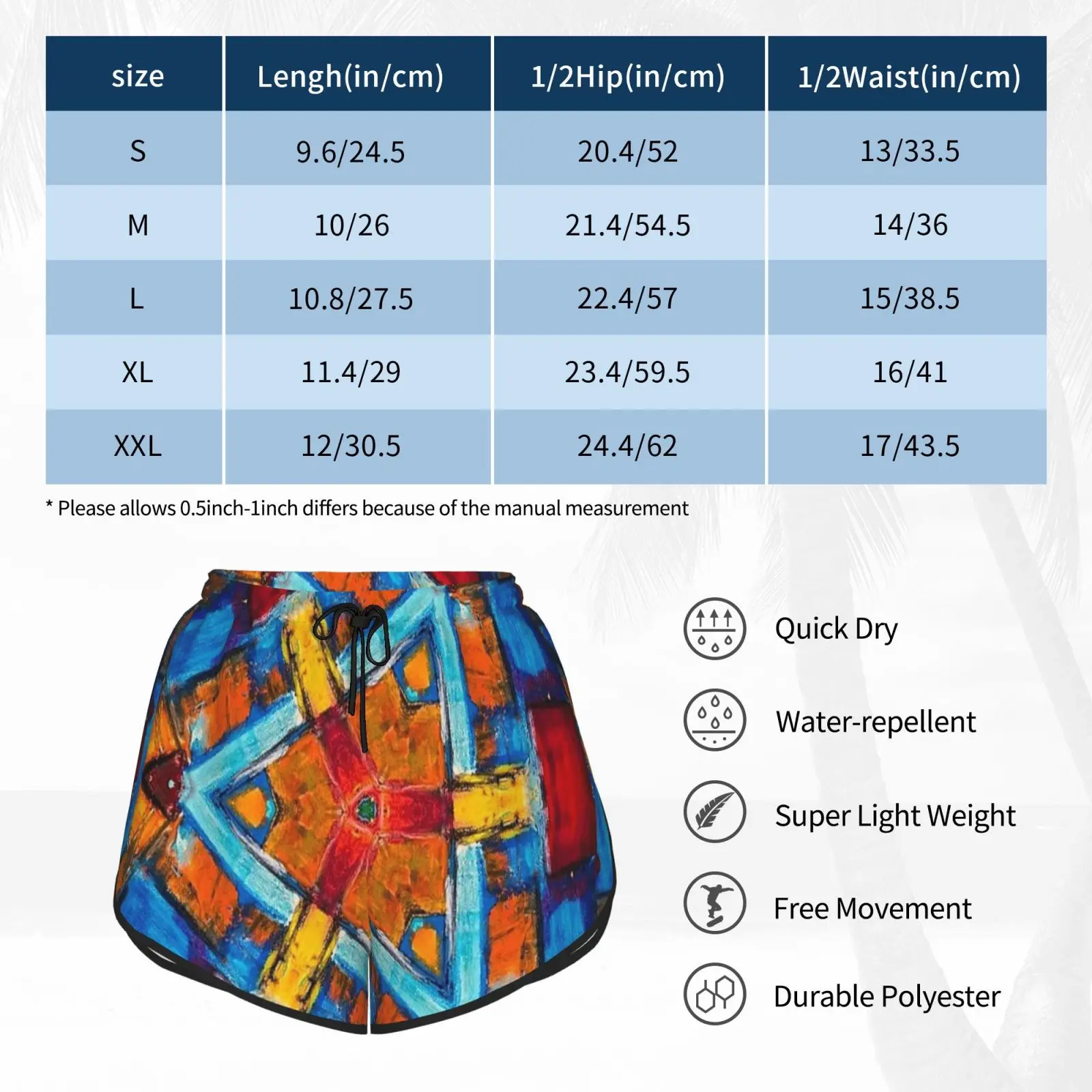 

Triangular Cheer Kaleidoscope Swim Shorts Women Beach Shorts Kaleidoscope Cartoon Bright Cheerful Cool Mandala Pattern