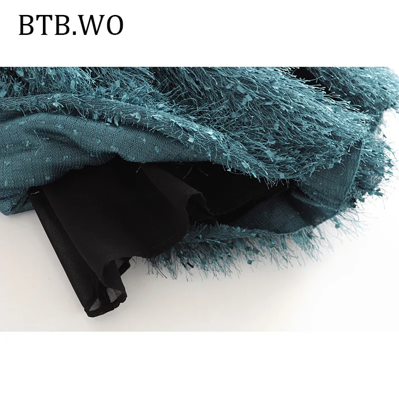 BTB. WO 2019 женское платье сексуальные с кисточками винтажное vestidos милый стиль
