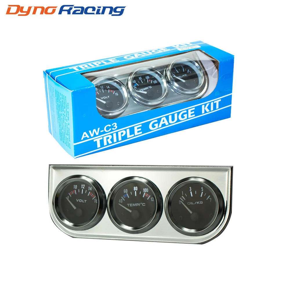 2 дюйма 52 мм комплект с тройным манометром измеритель температуры воды датчик