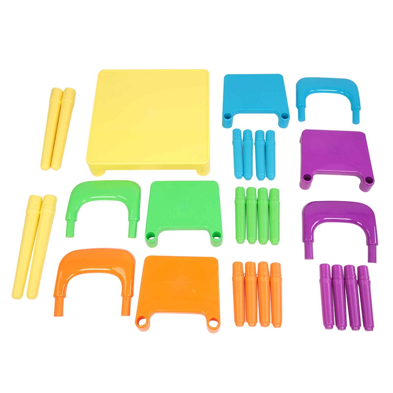 

【USA READY STOCK】Set of Plastic Table And Chair for Children, One Desk And Four Chairs (50x50x46cm)