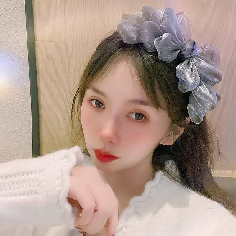 Черная кружевная заколка для волос с супер бантом женские корейские аксессуары в