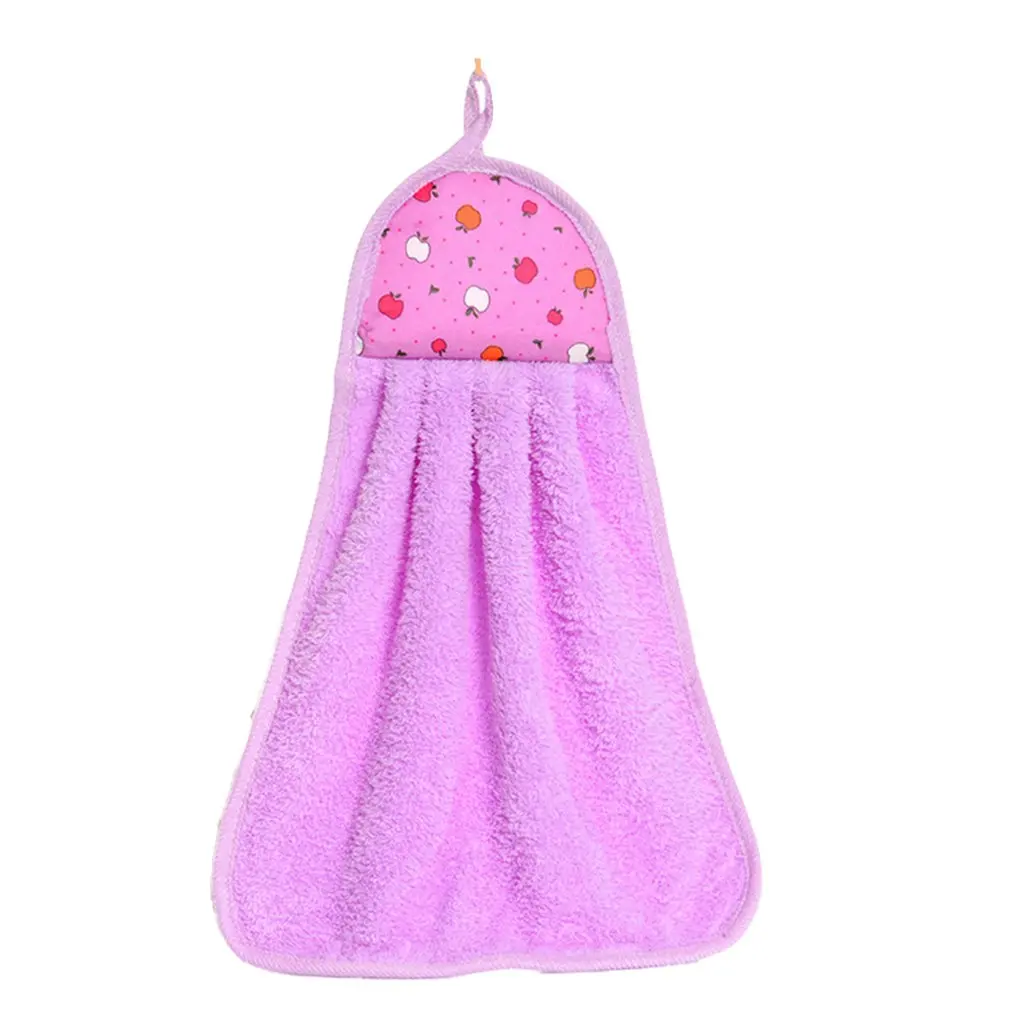 

Hook Coral Fleece Towel Fashion Comfortable Soft Hanging Towel Strong Absorbent Towel Kitchen Towels