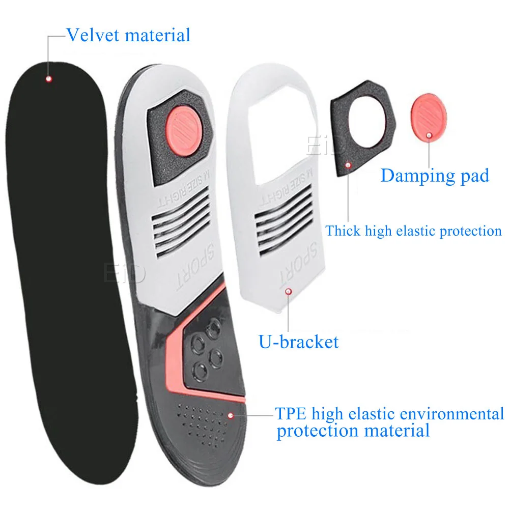 EiD Silicone Gel Insoles Foot Care for Plantar Fasciitis orthopedic Massaging Shoe Inserts Shock Absorption Shoe pad Unisex