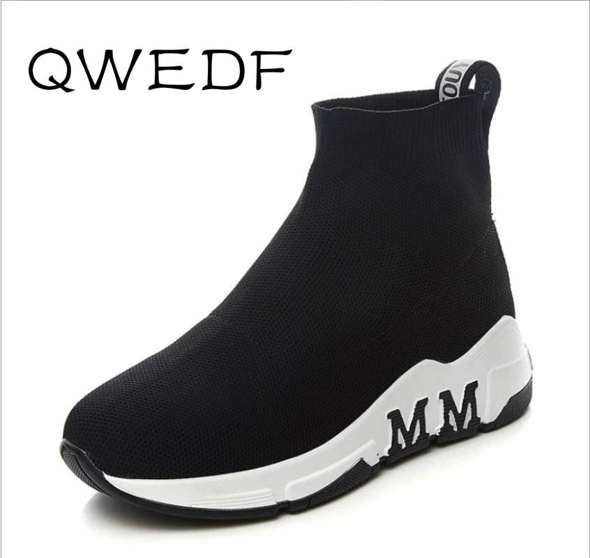 Весенняя обувь для бега женщин высокие носки женские кроссовки дышащая