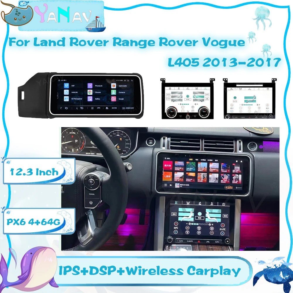 

Автомагнитола 2 Din, Android, для Land Rover Ranger Rover Vogue L405 2013-2017, GPS-навигация, Мультимедийный MP3-плеер, беспроводной Carplay