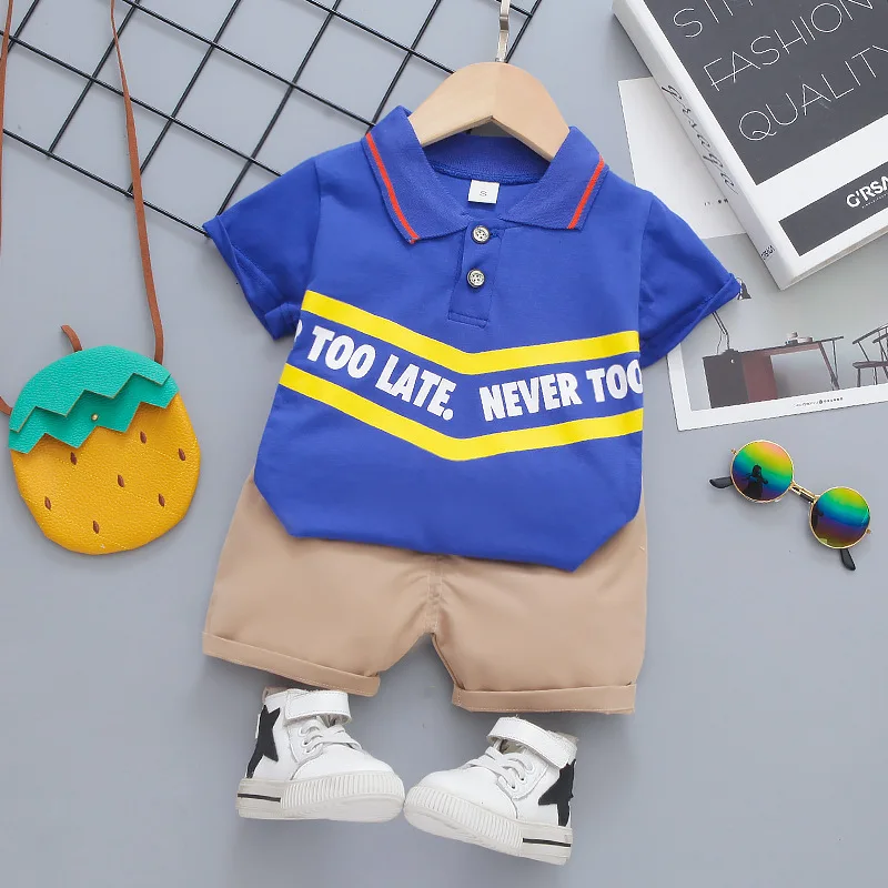 

Baby Boy Clothes Sets Infants Newborn Boy Tracksuit Shorts Sleeve Tops+Shorts 2PCS Outfits Summer Bebes Clothing Set
