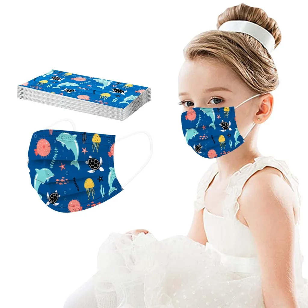 

10/50pc Child Disposable Masks For Kids Girls Protective 3layer Dustproof Filter Pm2.5 Mouth Masks Baby Earloop Bandage Masque