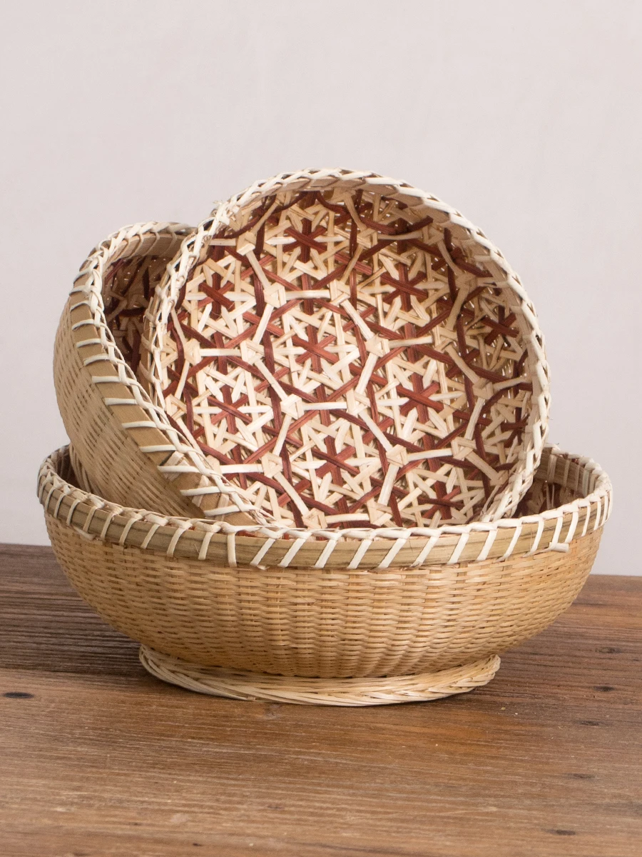 Корзина для хранения хлеба из вьетнамская бамбуковая корзина ротанга фруктов