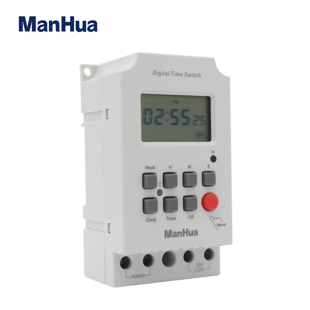 Manhua 110VAC 25A программируемый таймер на din-рейке MT316S автоматический