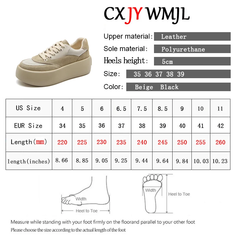 

CXJYWMJL Women's Platform Sneakers Korean Style Casual Shoes 2021 New Spring Fashion Sneakers Thick Bottom Ladies Shoes