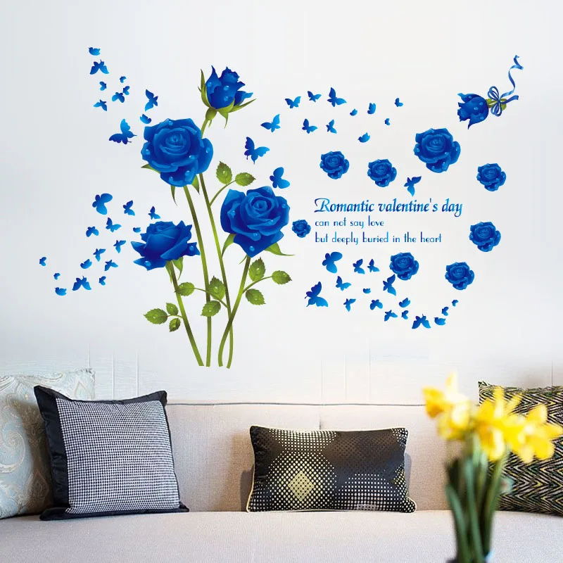 Чистая любовь белая Роза наклейки на стену Happy День Святого Валентина обои