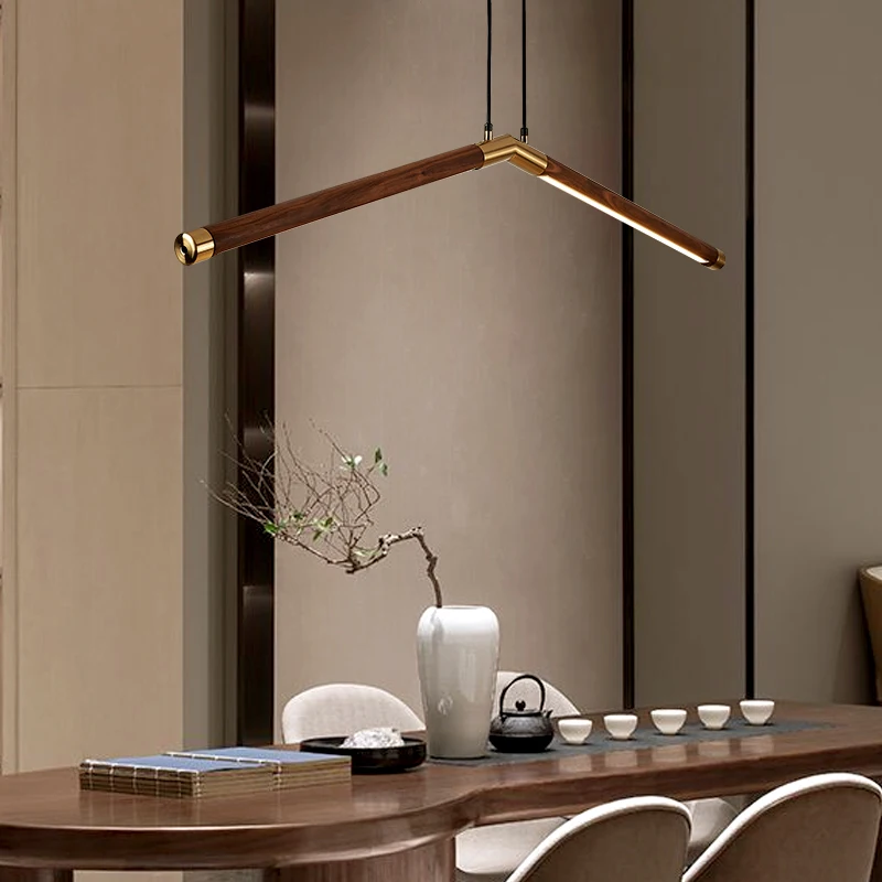 저렴한 Led 미니멀리스트 샹들리에 북유럽 블랙 월넛 크리에이티브 스터디 램프, 커피 바 테이블 램프, 사무실 스트립 램프 구매 Led 미니멀리스트 샹들리에 북유럽 블랙 월넛 크리에이티브 스터디 램프, 커피 바 테이블 램프, 사무실 스트립 램프