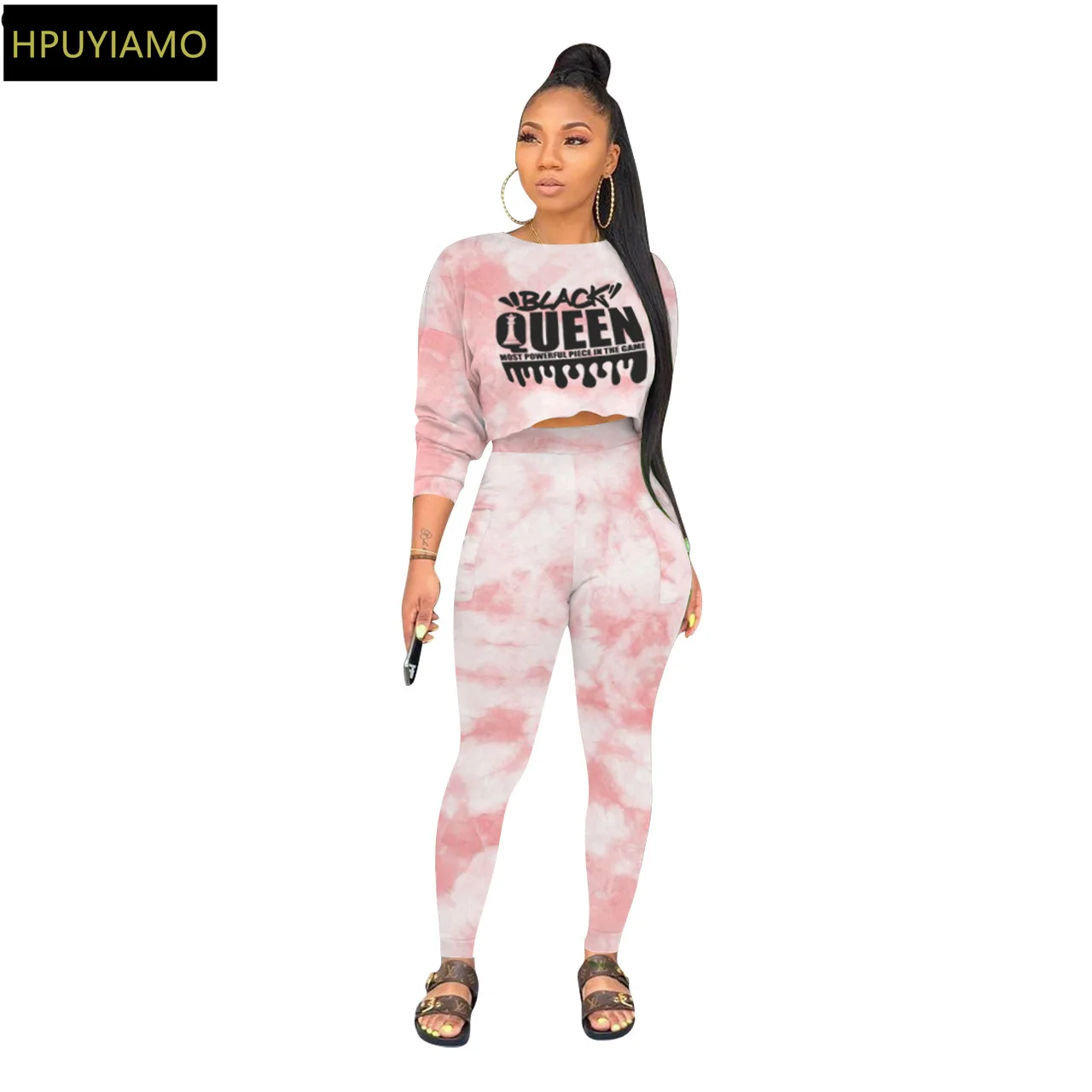 HPUYIAMO/осенний Женский комплект из двух предметов с принтом Черная Королева и
