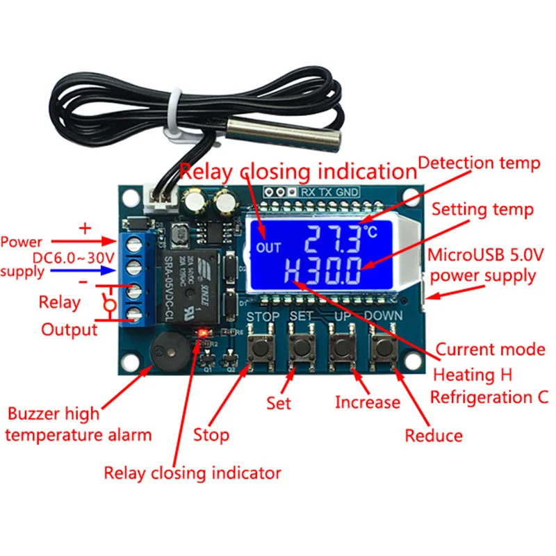 Цифровой термостат для нагрева и охлаждения переключатель регулятор