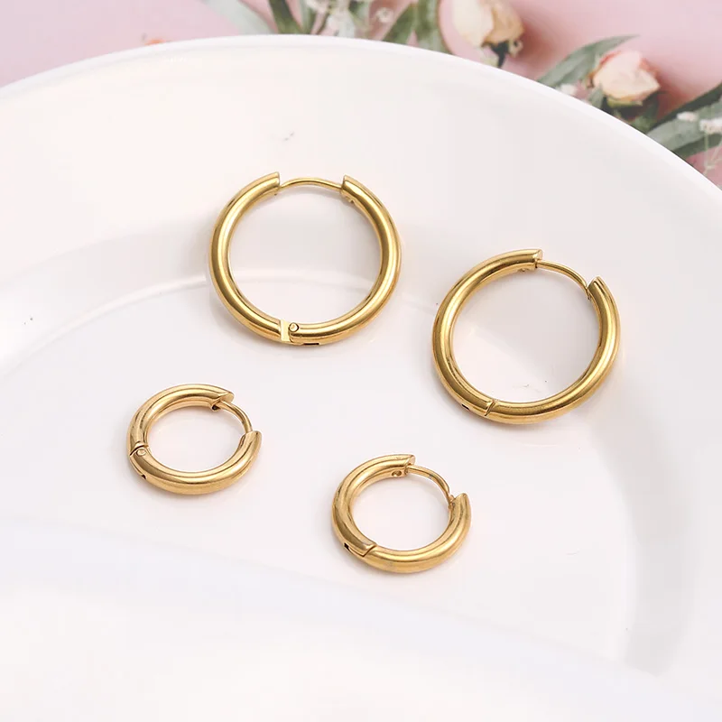 Модный Круг цвет золотой креольские серьги для женщин и мужчин высокое качество