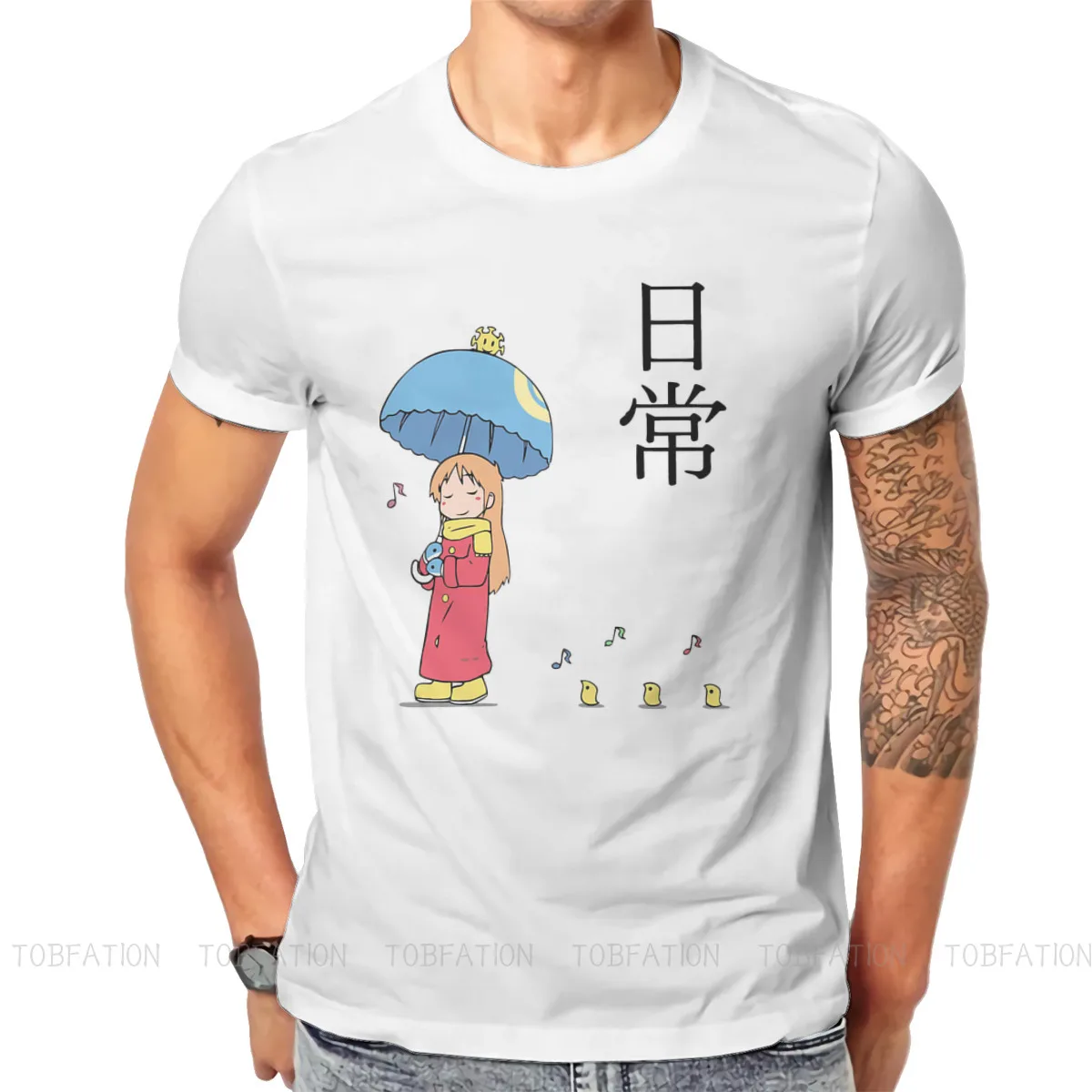 

Hakase Walking Nichijou Aioi Yuko Comedy Manga T Shirt Vintage Teenager Loose Crewneck TShirt Top sell Harajuku Men's Blouses