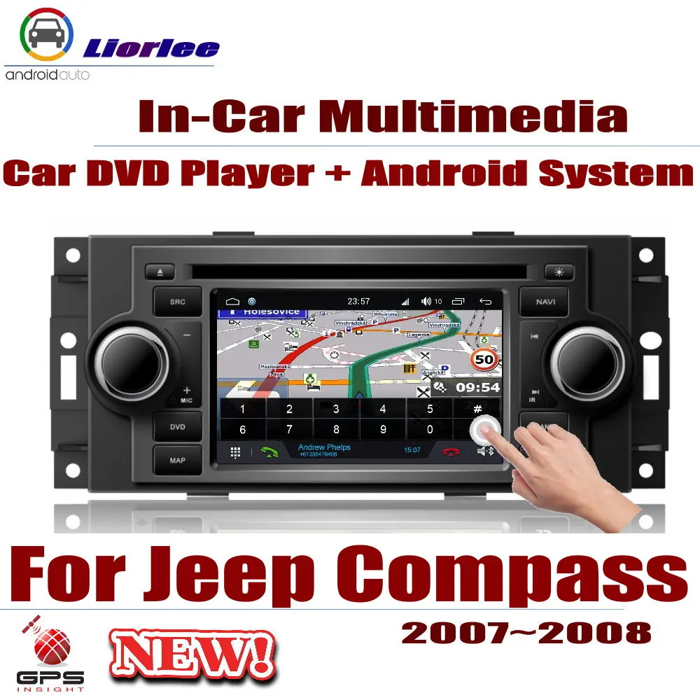 Для Jeep Compass 2007 2008 автомобильный Android DVD GPS плеер навигационная система HD экран