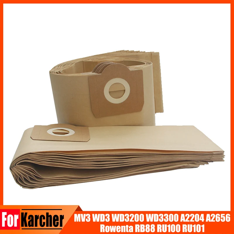 

Dust Bags Filter for Karcher MV3 WD3 WD3200 WD3300 A2204 A2656 Vacuum Cleaner Paper Bags For Rowenta RB88 RU100 RU101 parts