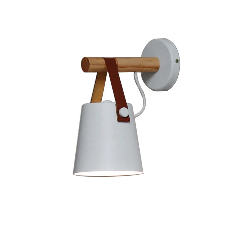 Деревянный простой креативный настенный светильник скандинавский светодиодный