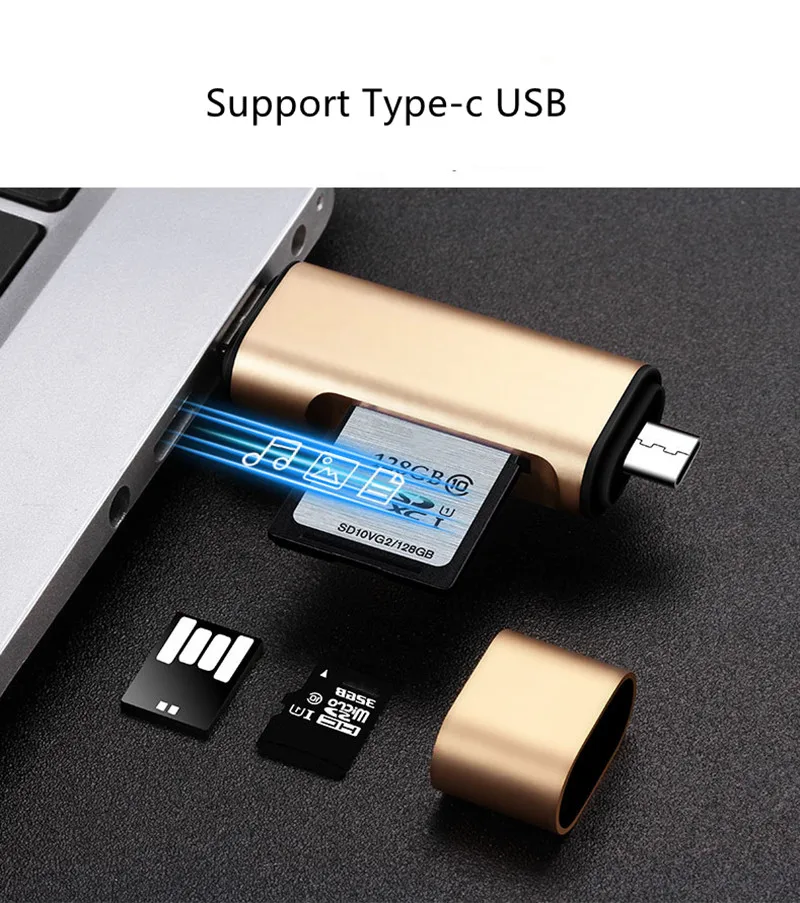 1 шт. 5-в-1 Тип C OTG кард-ридер с флеш-накопитель USB с гнездовым Интерфейс для ПК USB 3,0 чтения TF слот для карт памяти для устройства чтения sd-карт компьютерные принадлежности
