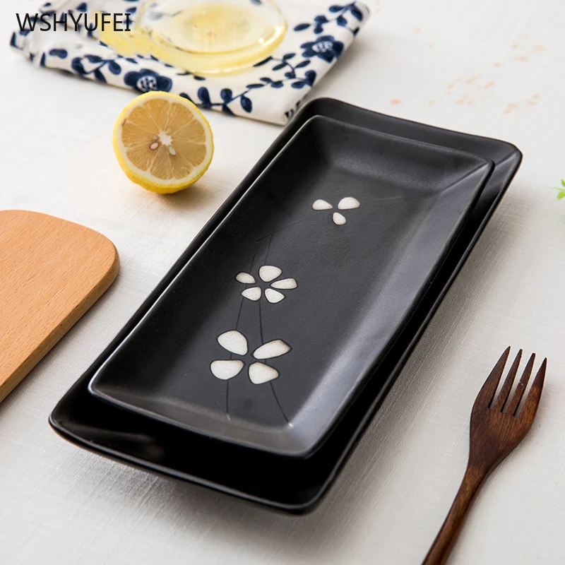 Креативные маленькие Прямоугольные керамические поднос для хранения десертного