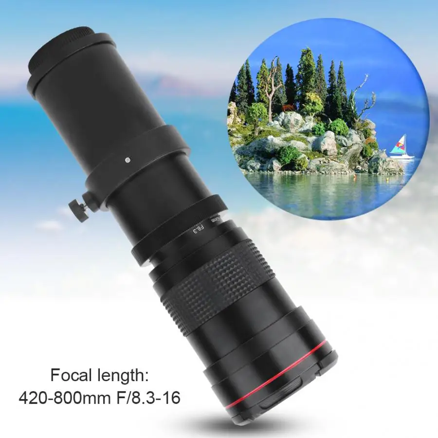 Супер ручной зум объектив 420 800 мм F/8 3 16 для зеркальной камеры Canon SONY DSLR Camera