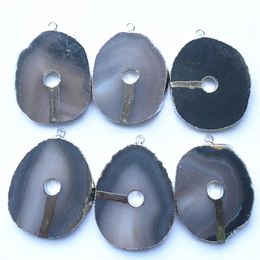 Новые Подвески из натурального агата подвески камня неправильной формы платина