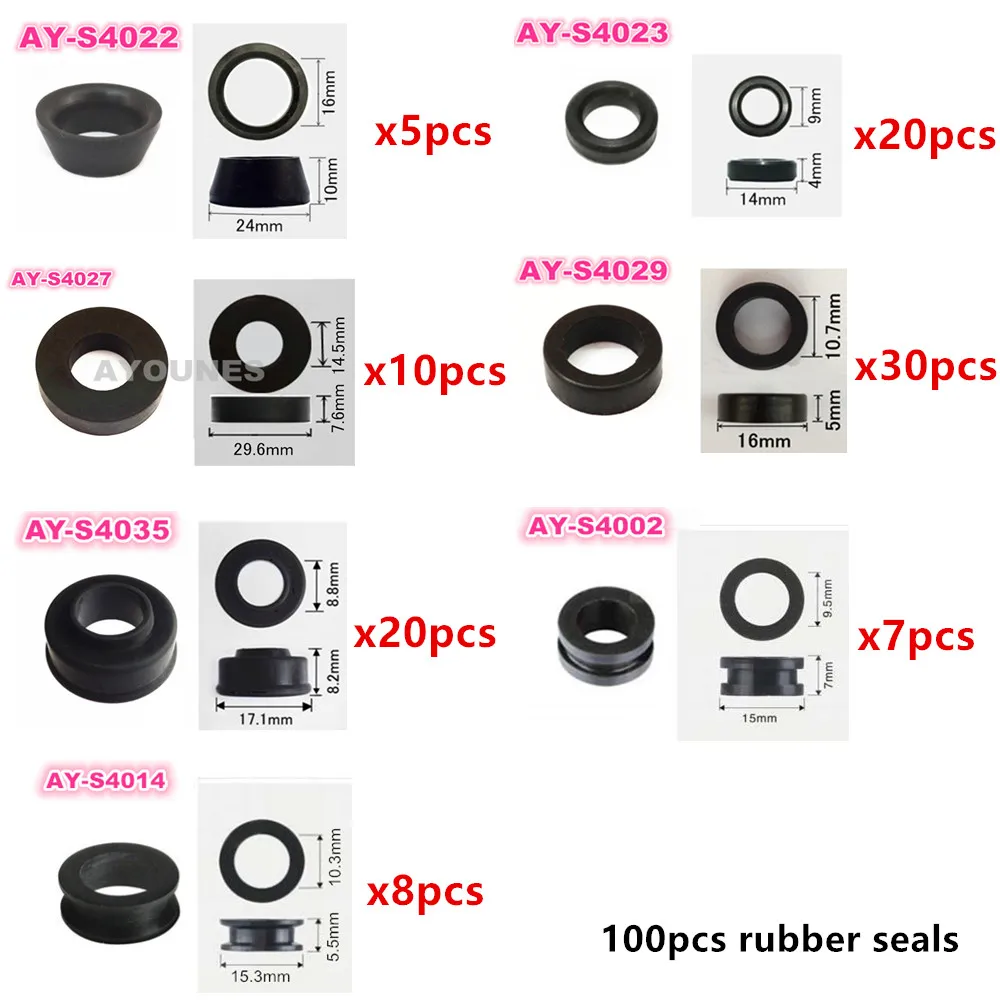 100 шт. резиновые уплотнения для топливного инжектора автомобиля Замена