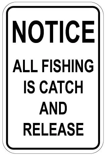 

Crysss Warning Sign Notice All Fishing is Catch and Release Road Sign Business Sign 8X12 Inches Aluminum Metal Sign