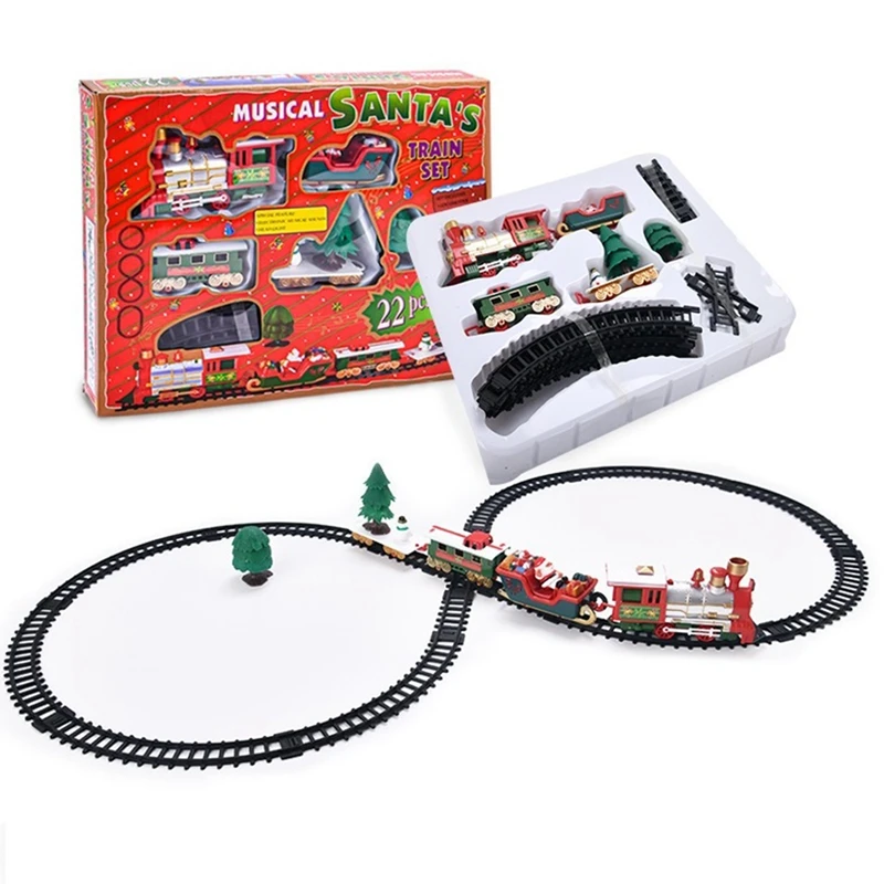 

Christmas Train Set Railway Track Christmas Train Gift Electric Train Set Car with Locomotive Engine