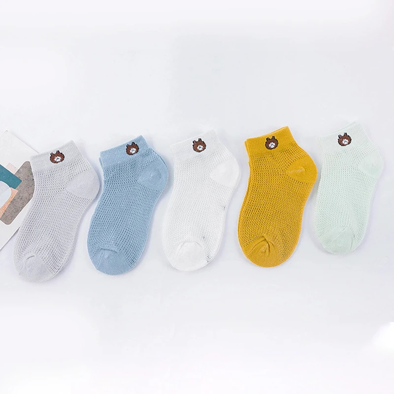 Летние носки 5 парт/лот для детей детские в Корейском стиле хлопковые с милым