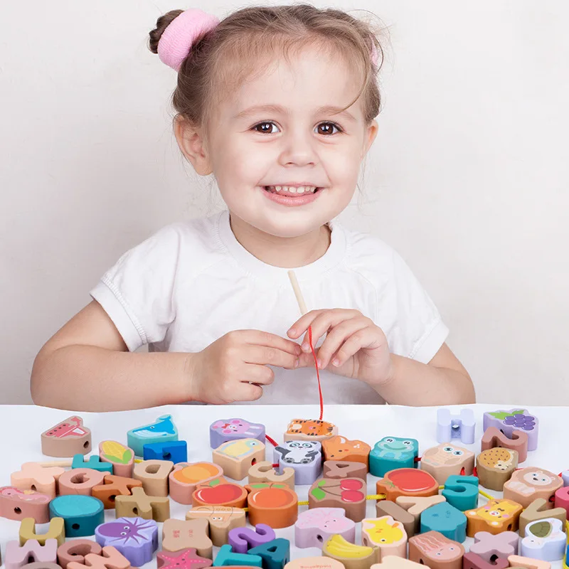 Большой бусины строительные блоки для детского сада детские малышей ручной Threading