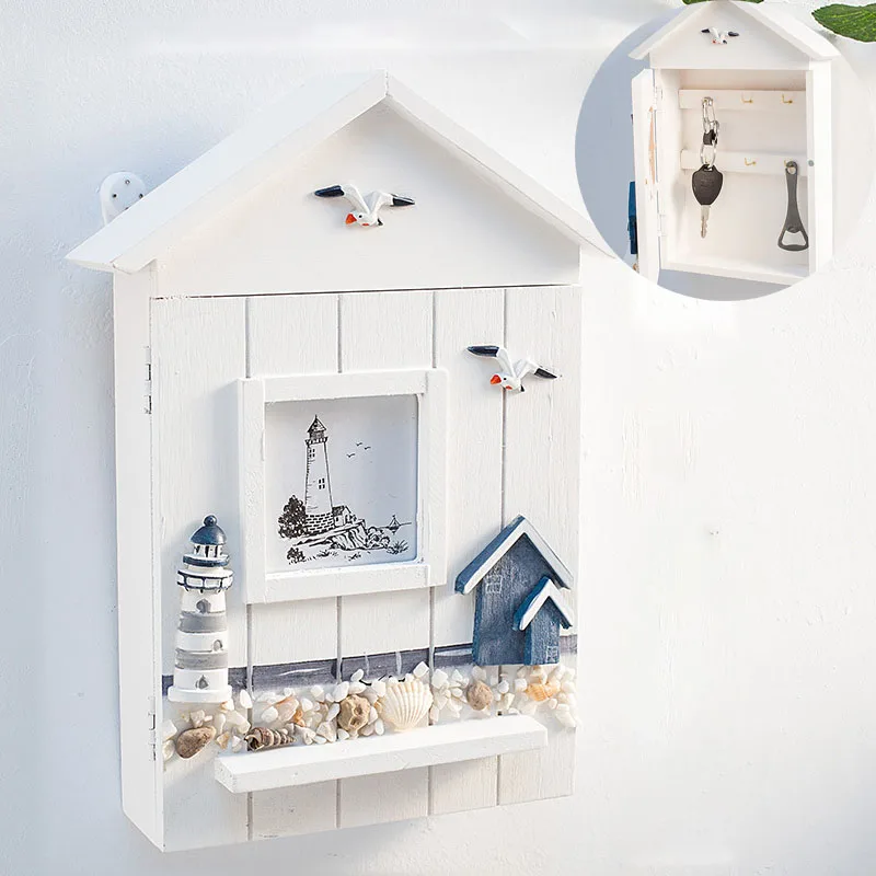 

Creative retro sundry rack seagull boat rudder cabin ocean theme interior decoration living room storage box lighthouse anchor