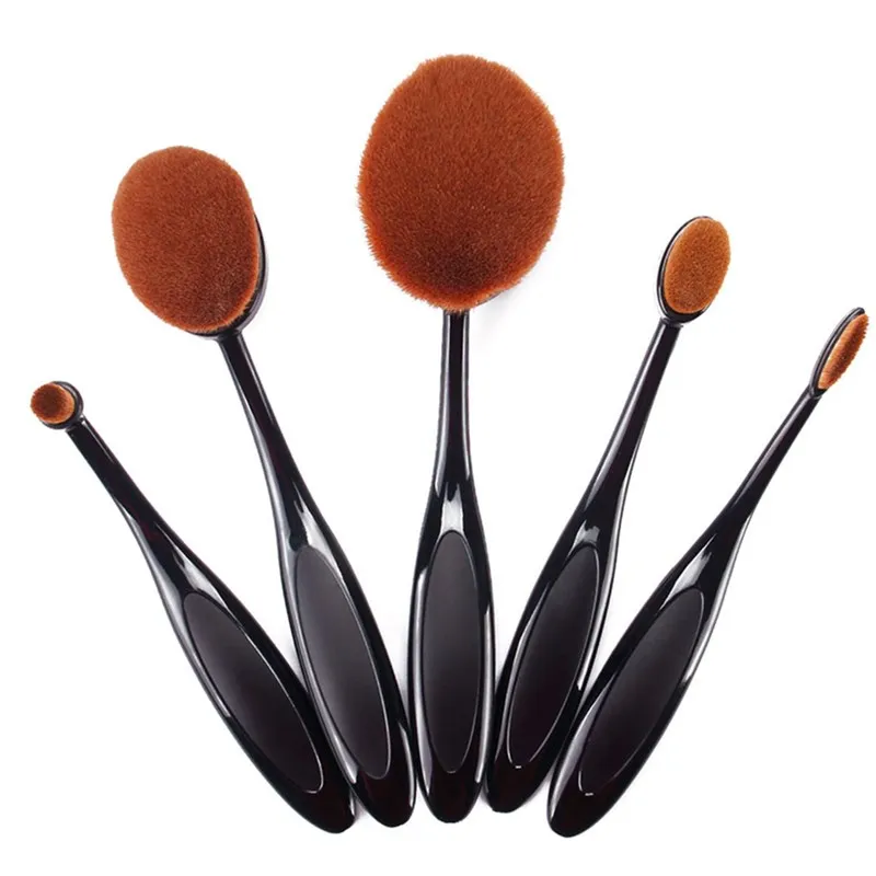 Набор кистей для макияжа 10 шт. цвет черный/золотой овальный кристалл|Аппликатор