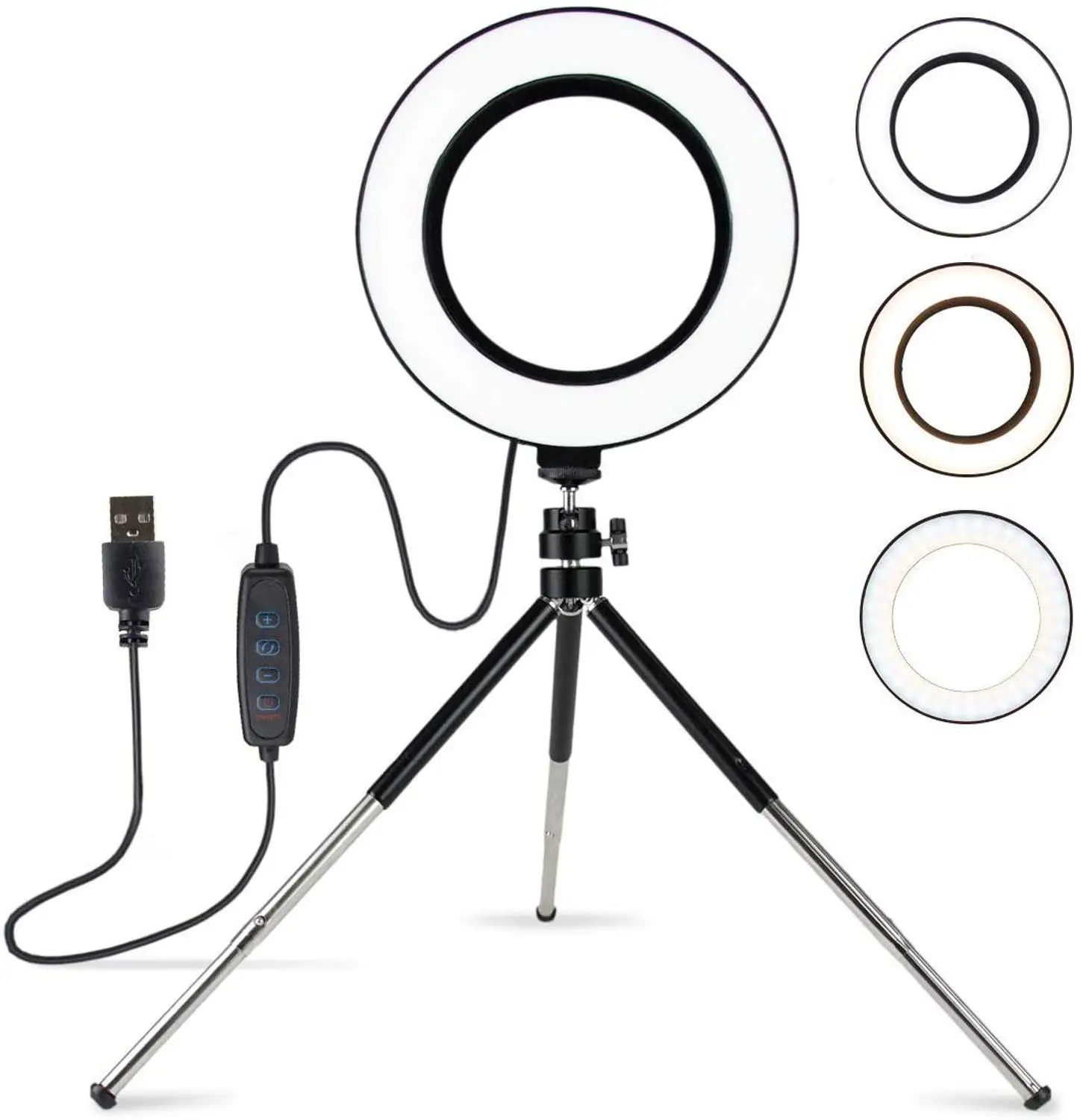 Светодиодный мини светильник zayex 6 дюймов настольный кольцевой для фото и