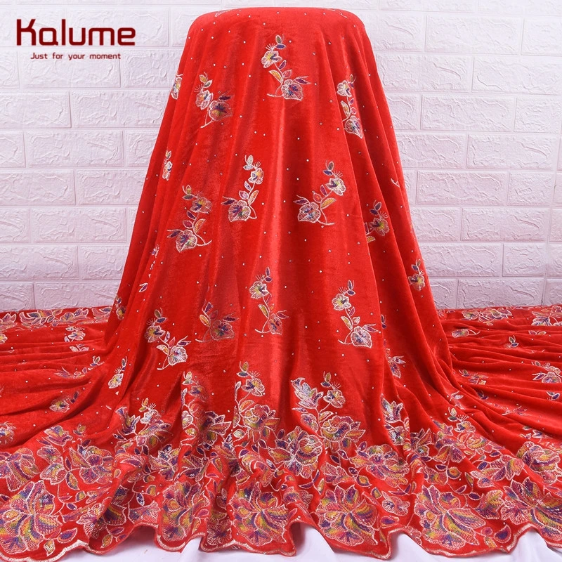 Новейшая бархатная африканская кружевная ткань Kalume высокое качество