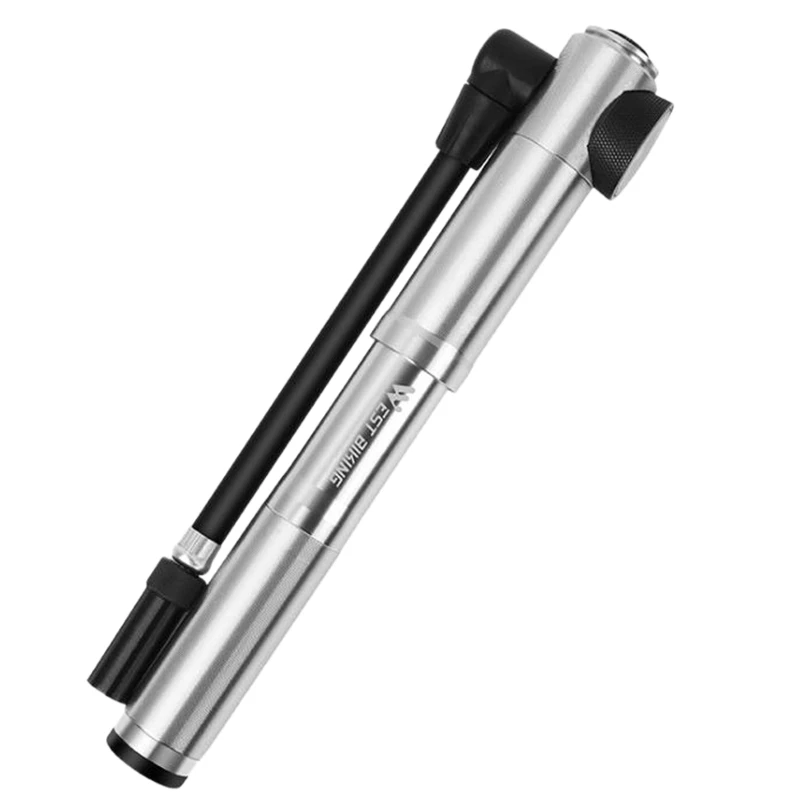

WEST BIKING 2Set Mini Bicycle Pump MTB 300 PSI High Pressure Hand Air Pump Ball Tire Inflator,Silver & Black