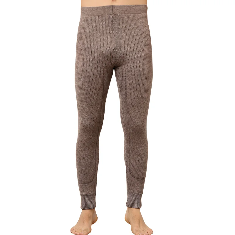 Мужские леггинсы двойные толстые теплые кашемировые и шерстяные вязаные штаны