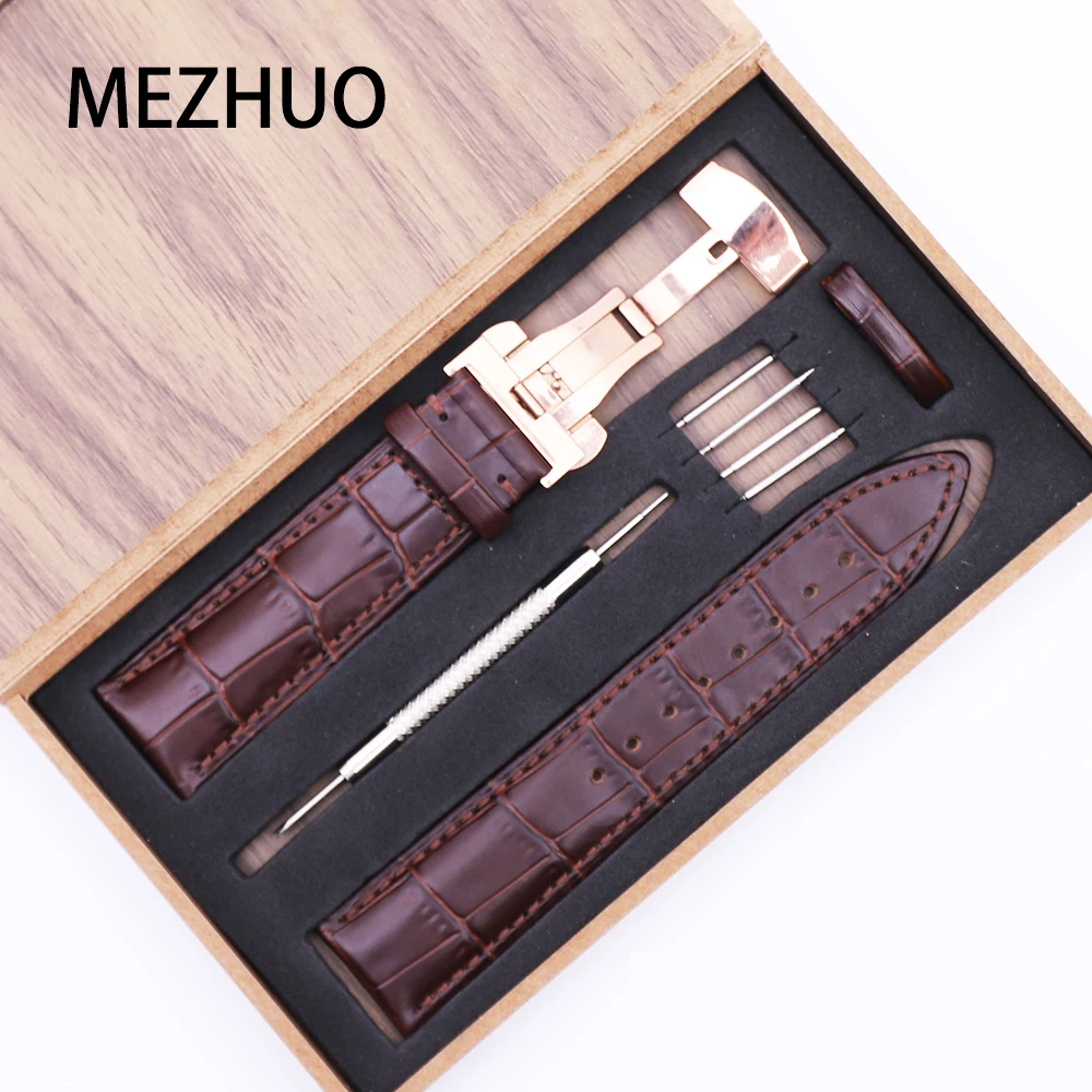 

2020 новые кожаные часы ba ремешок из воловьей кожи Подходит для 16 мм 18 мм 20 мм 22 мм тонкий узор с бабочкой пряжкой и наконечником иглы инструмен...