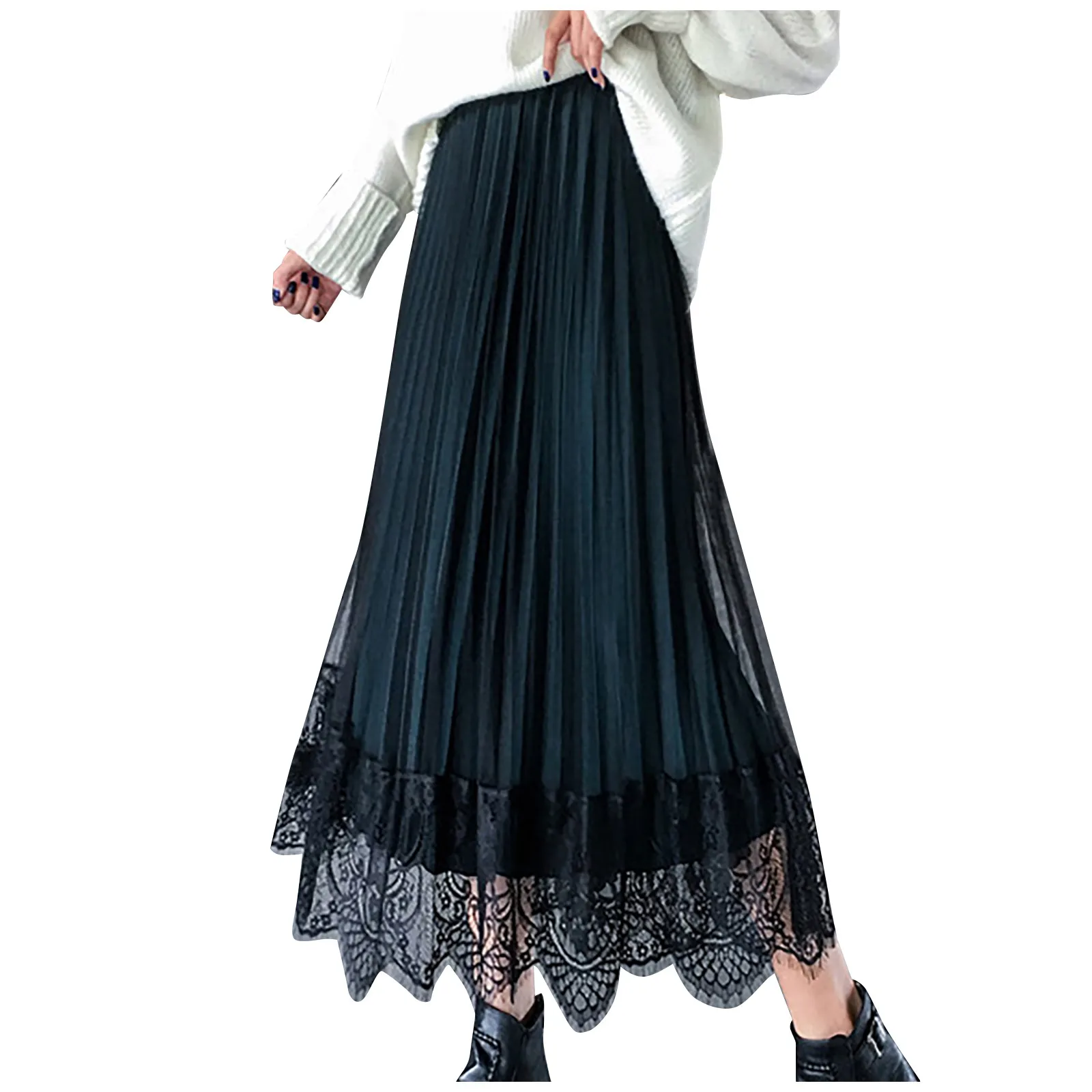 SAGACE 2021 юбка на осень и зиму лето женские кружевные длинные штаны с высокой талией