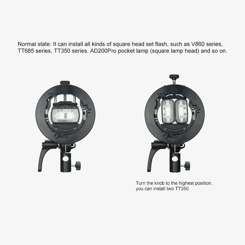 Складной держатель для вспышки s-типа Godox V1 V860II AD200 AD400PRO Speedlite Flash Snoot софтбокс